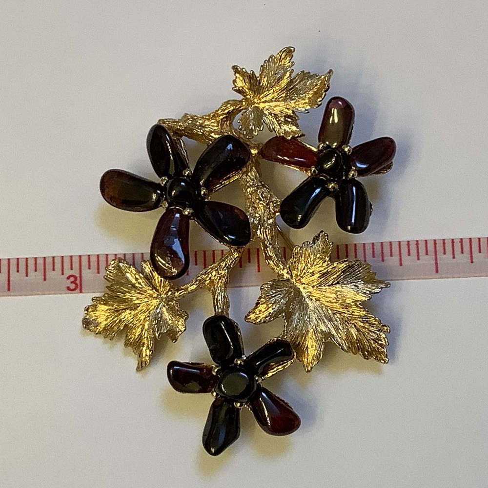 Vintage Larger size Tree Branch and Flower Swoboda Brooch - Picture 5 of 10